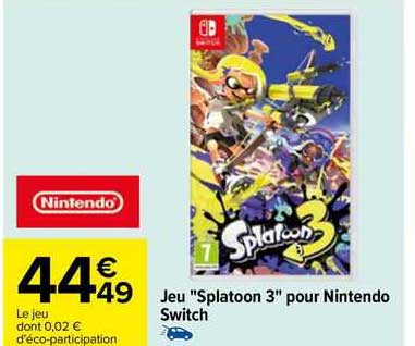 jeu "splatoon 3" pour nintendo switch