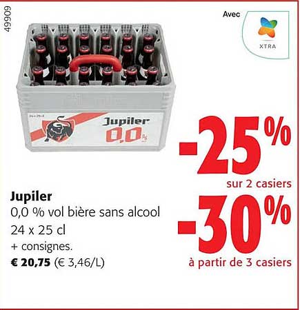 jupiler 0,0% vol bière sans alcool