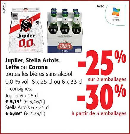 jupiler, stella artois, leffe ou corona les bières sans alcool 0,0% vol