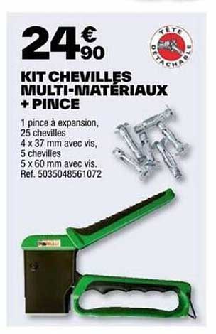 kit chevilles multi-matériaux + pince