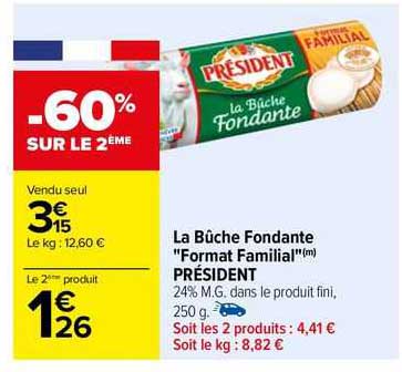 la bûche fondante "format familial" président
