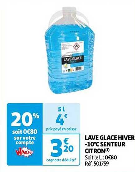 Lave Glace Hiver -10°c Senteur Citron