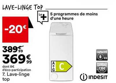 lave-linge top indesit