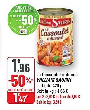 le cassoulet mitonné william saurin