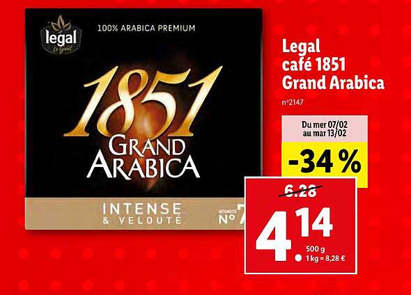 legal café 1851 grand arabica