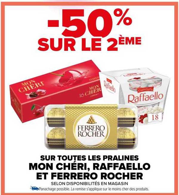 les pralinés mon chéri, raffaello et ferrero rocher