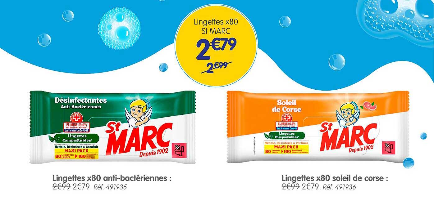 lingettes x80 anti-bactériennes lingettes x80 soleil de corse