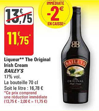 liqueur the original irish cream bailey's