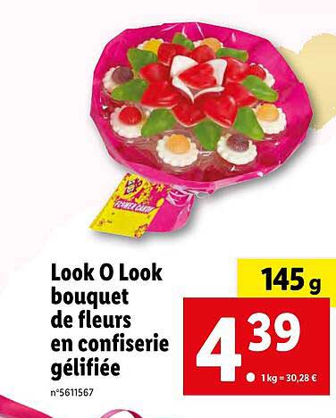 look o look bouquet de fleurs en confiserie gélifiée