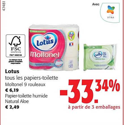 lotus tous les papiers-toilette