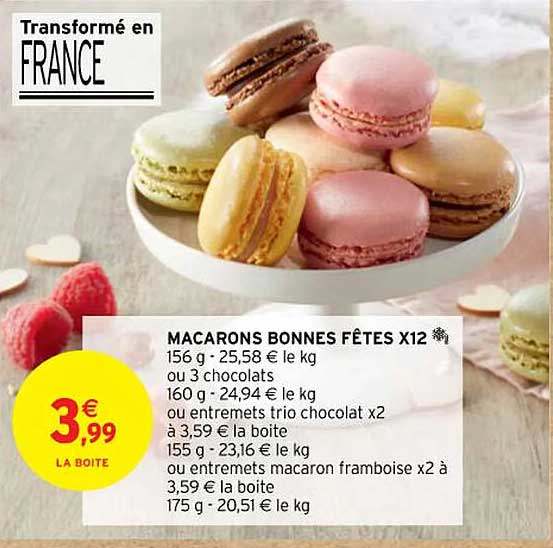 macarons bonnes fêtes x 12