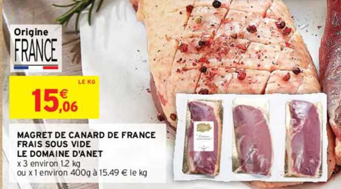 magret de canard de france frais sous vide le domaine d'anet