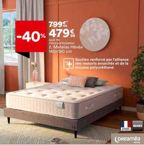 matelas hévéa 140x190 cm dreaméa