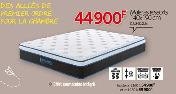 Matelas Ressorts 140 X 190 Cm Iconique Dreaméa
