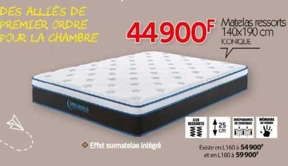 matelas ressorts 140x190 cm konique
