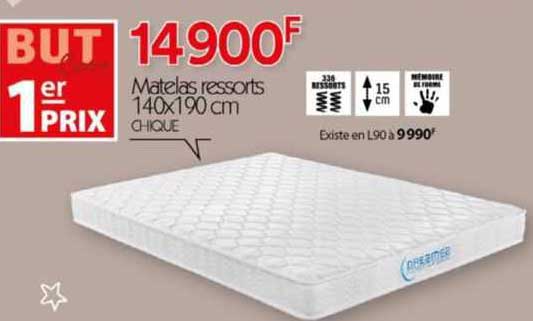 matelas ressorts 140x190cm chique