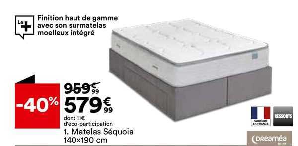 matelas séquoia 140x190 cm dreaméa