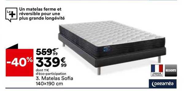 matelas sofia 140x190 cm dreaméa