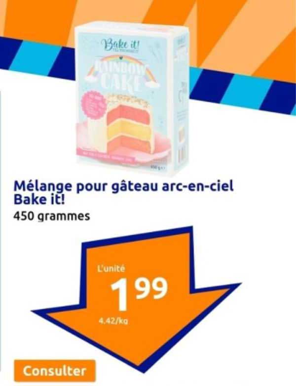mélange pour gâteau arc-en-ciel bake it!