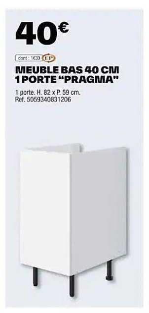 Meuble Bas 40 Cm 1 Porte «pragma»