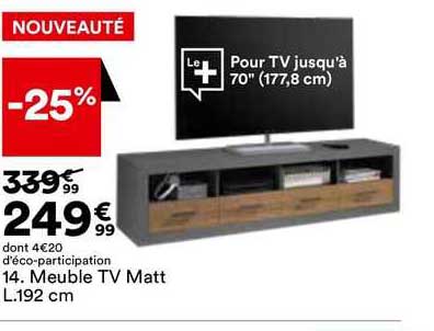 meuble tv matt l. 192 cm