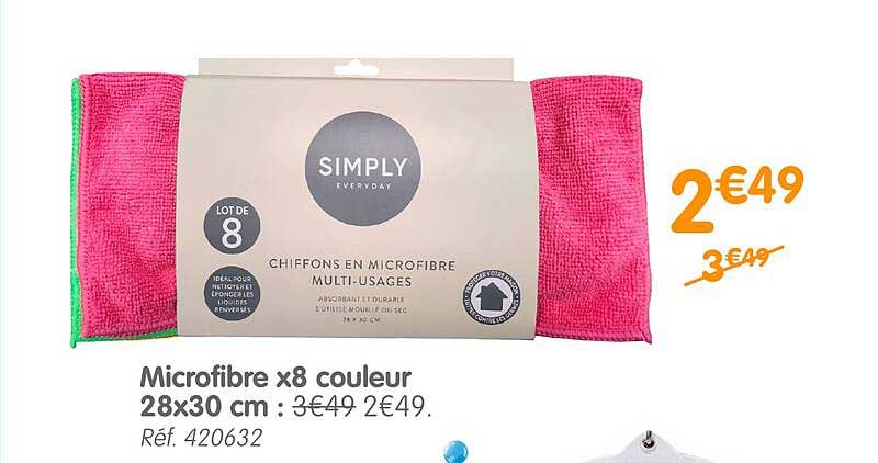 Microfibre X8 Couleur 28x30 Cm