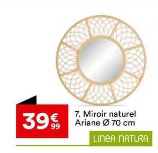 miroir naturel ariane ø 70 cm linea natura