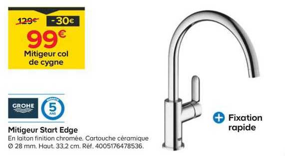 mitigeur col de cygne start edge grohe