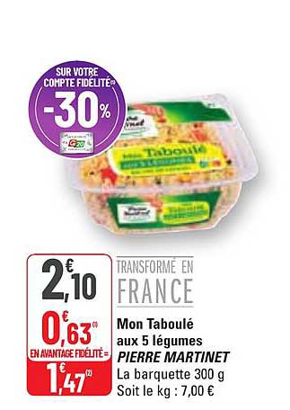 mon taboulé aux 5 légumes pierre martinet