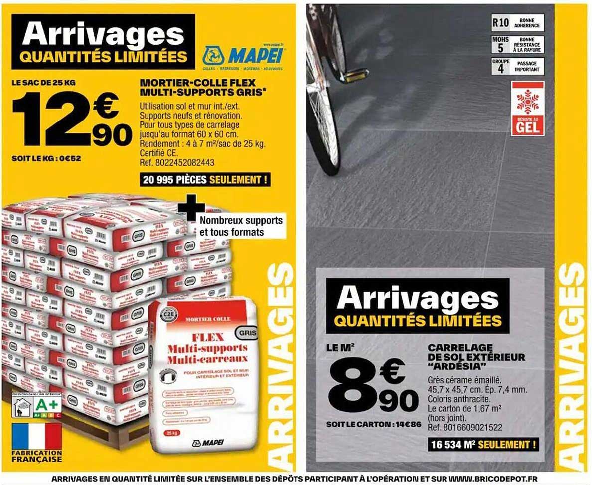 mortier-colle flex multi-supports gris carrelage de sol extérieur "ardésia"