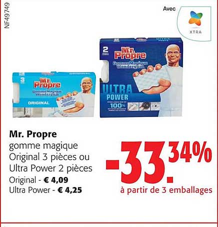 mr. propre gomme magique original 3 pièces ou ultra power 2 pièces