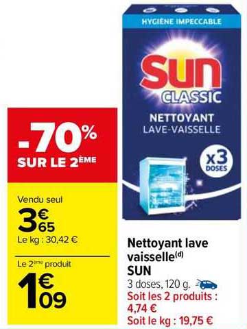 nettoyant lave vaisselle sun