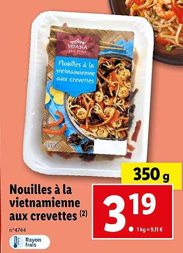 nouilles à la vietnamienne aux crevettes vitasia