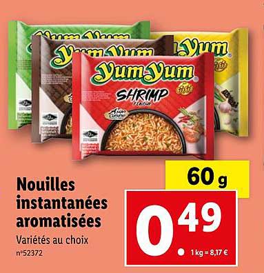 nouilles instantanées aromatisées yum yum