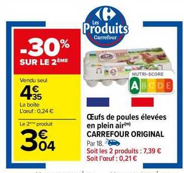 œufs de poules élevées en plen air carrefour original