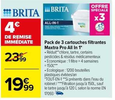 pack de 3 cartouches filtrantes maxtra pro all in 1