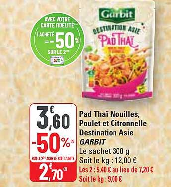 Pad Thaï Nouilles, Poulet Et Citronnelle Destination Asie Garbit