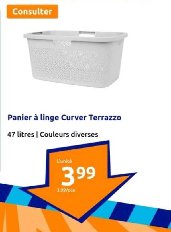 panier à linger curver terrazzo