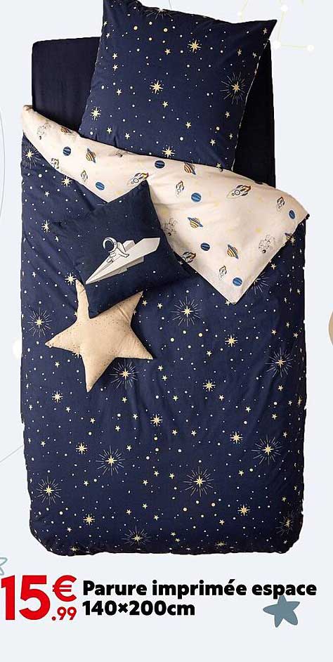 Parure Imprimée Espace 140 X 200 Cm