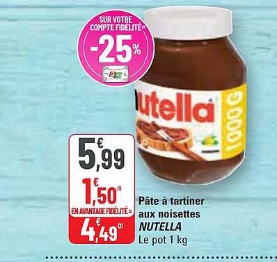 Pâte à Tartiner Aux Noisettes Nutella