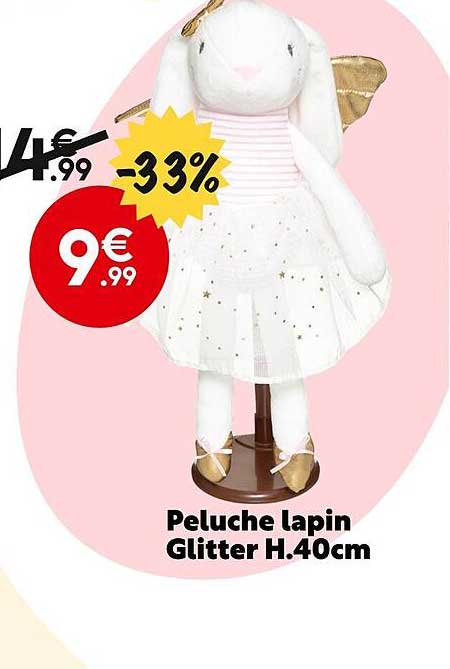 peluche lapin glitter h. 40 cm