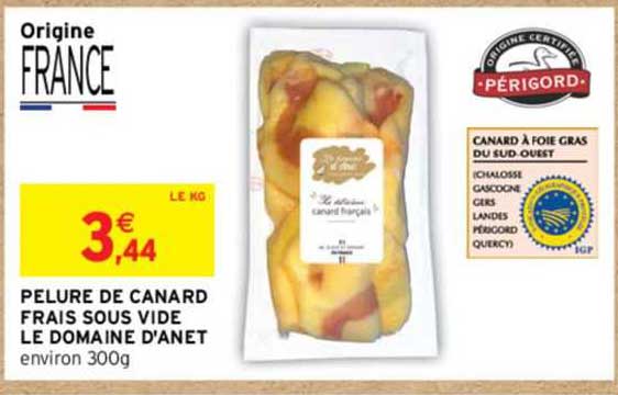 pelure de canard frais sous vide le domaine d'anet