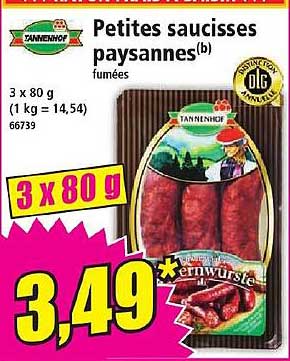 petites saucisses paysannes fumées tannenhof