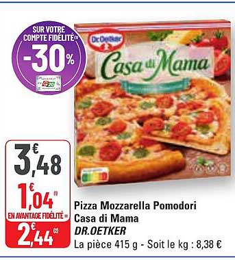 pizza mozzarella pomodori casa di mama dr. oetker