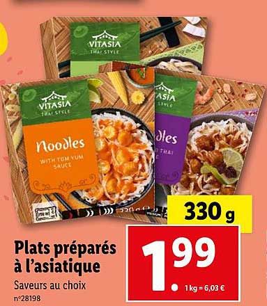 plats préparés à l'asiatique vitasia