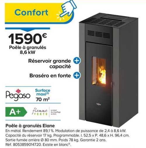 poêle à granulés elane pegaso