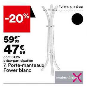 porte-manteaux power blanc