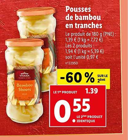 pousses de bambou en tranches vitasia