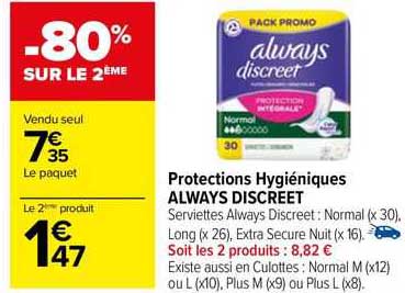 protections hygiéniques always discreet