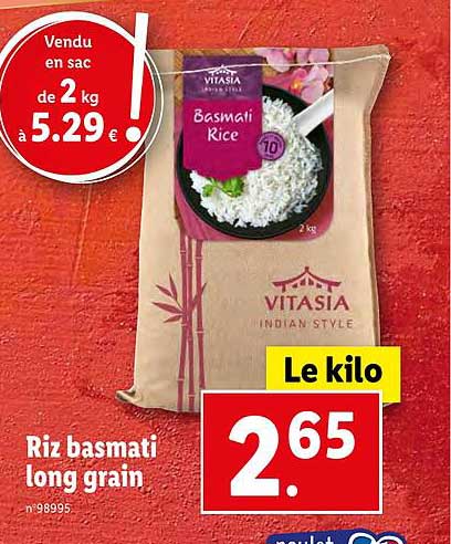 riz basmati long grain vitasia